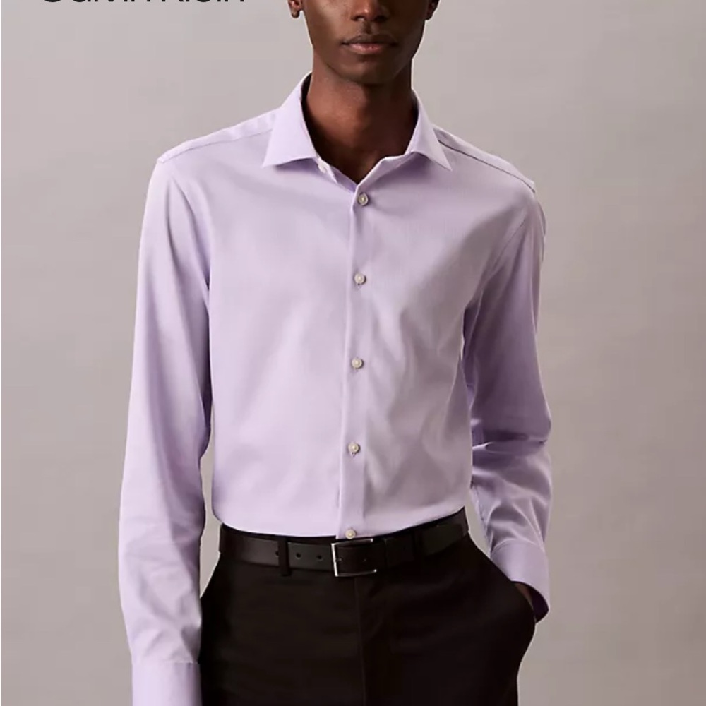 Calvin Klein Lilac Dress Shirt Slim Fit